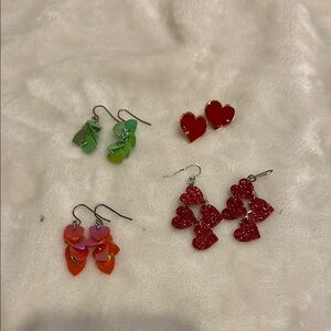 Colorful Heart Earrings Set